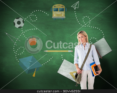 To use this stock image in your creative project, please select the size you need over to the right and click the "Add to Cart" button.
Your downloaded image will come with the Cutcaster watermark removed so don’t worry about the watermark you see on this page. Composite image of mature student smiling stock photo, Mature student smiling against green chalkboard by Wavebreak Media