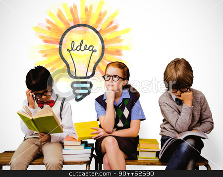 To use this stock image in your creative project, please select the size you need over to the right and click the "Add to Cart" button.
Your downloaded image will come with the Cutcaster watermark removed so don’t worry about the watermark you see on this page. Composite image of school kids stock photo, School kids against white background with vignette by Wavebreak Media