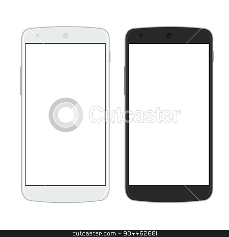 To use this stock image in your creative project, please select the size you need over to the right and click the "Add to Cart" button.
Your downloaded image will come with the Cutcaster watermark removed so don’t worry about the watermark you see on this page. Vector modern smartphones isolated on white stock vector clipart, Vector modern smartphones isolated on white background by petr zaika