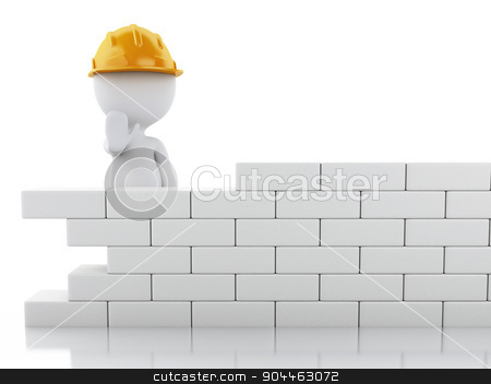 To use this stock image in your creative project, please select the size you need over to the right and click the "Add to Cart" button.
Your downloaded image will come with the Cutcaster watermark removed so don’t worry about the watermark you see on this page. 3d white people building a brick wall. stock photo, 3d renderer image. White people building a brick wall. Isolated white background by nicolas menijes