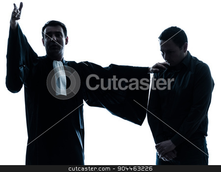 To use this stock image in your creative project, please select the size you need over to the right and click the "Add to Cart" button.
Your downloaded image will come with the Cutcaster watermark removed so don’t worry about the watermark you see on this page. lawyer man pleading silhouette stock photo, one lawyer man pleading silhouette in studio isolated on white background by Ishadow