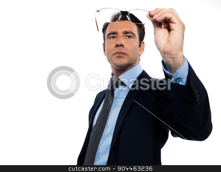 To use this stock image in your creative project, please select the size you need over to the right and click the "Add to Cart" button.
Your downloaded image will come with the Cutcaster watermark removed so don’t worry about the watermark you see on this page. Man with bad vision difficultues stock photo, Man with bad vision difficultues problems holding glasses by Ishadow
