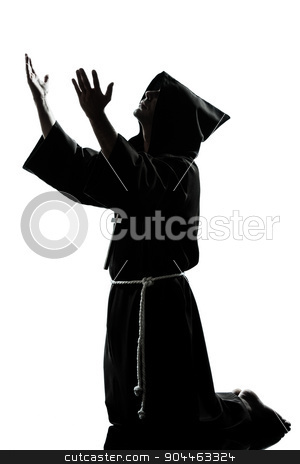 To use this stock image in your creative project, please select the size you need over to the right and click the "Add to Cart" button.
Your downloaded image will come with the Cutcaster watermark removed so don’t worry about the watermark you see on this page. man monk priest silhouette praying stock photo, one man priest praying silhouette in studio isolated on white background by Ishadow