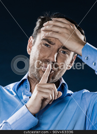 To use this stock image in your creative project, please select the size you need over to the right and click the "Add to Cart" button.
Your downloaded image will come with the Cutcaster watermark removed so don’t worry about the watermark you see on this page. Man Portrait Headache stock photo, man unshaven headache portrait isolated studio on black background by Ishadow