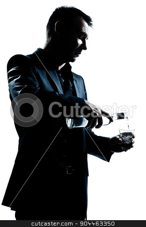 To use this stock image in your creative project, please select the size you need over to the right and click the "Add to Cart" button.
Your downloaded image will come with the Cutcaster watermark removed so don’t worry about the watermark you see on this page. silhouette man portrait pouring white alcohol stock photo, one man portrait pouring white alcohol silhouette in studio isolated white background by Ishadow