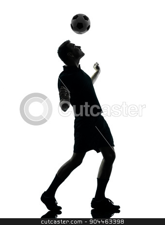 To use this stock image in your creative project, please select the size you need over to the right and click the "Add to Cart" button.
Your downloaded image will come with the Cutcaster watermark removed so don’t worry about the watermark you see on this page. man soccer player silhouette stock photo, one man soccer player in studio silhouette isolated on white background by Ishadow