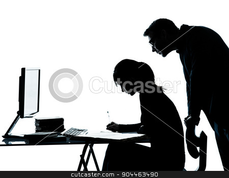 To use this stock image in your creative project, please select the size you need over to the right and click the "Add to Cart" button.
Your downloaded image will come with the Cutcaster watermark removed so don’t worry about the watermark you see on this page. man father teacher student girl teenager homework silhouette stock photo, one man father professor and student teenager girl helping for homework in silhouette indoors isolated on white background by Ishadow