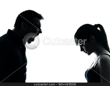 To use this stock image in your creative project, please select the size you need over to the right and click the "Add to Cart" button.
Your downloaded image will come with the Cutcaster watermark removed so don’t worry about the watermark you see on this page. father daughter dispute conflict silhouette stock photo, one man and teenager girl dispute conflict in silhouette indoors isolated on white background by Ishadow