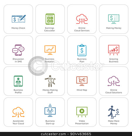 To use this stock image in your creative project, please select the size you need over to the right and click the "Add to Cart" button.
Your downloaded image will come with the Cutcaster watermark removed so don’t worry about the watermark you see on this page. Business & Money Icons Set. Flat Design. stock vector clipart, Business & Money Icons Set. Flat Design. Isolated. by Vadym Nechyporenko