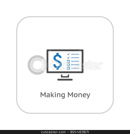 To use this stock image in your creative project, please select the size you need over to the right and click the "Add to Cart" button.
Your downloaded image will come with the Cutcaster watermark removed so don’t worry about the watermark you see on this page. Making Money Icon. Business Concept. Flat Design. stock vector clipart, Making Money Icon. Business Concept. Flat Design. Isolated Illustration. by Vadym Nechyporenko