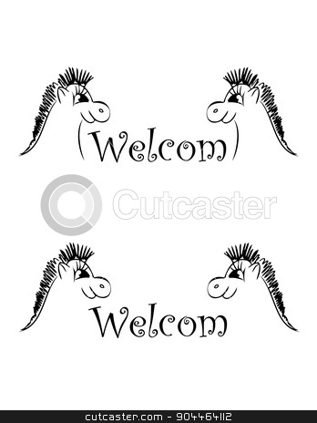 To use this stock image in your creative project, please select the size you need over to the right and click the "Add to Cart" button.
Your downloaded image will come with the Cutcaster watermark removed so don’t worry about the watermark you see on this page. set of banner welcom stock vector clipart, set of banner with two smille horses by Iryna