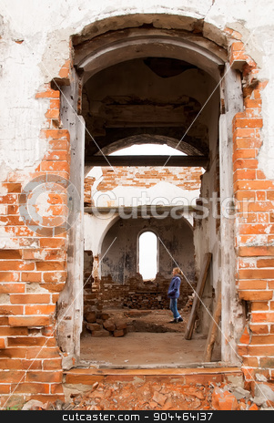 To use this stock image in your creative project, please select the size you need over to the right and click the "Add to Cart" button.
Your downloaded image will come with the Cutcaster watermark removed so don’t worry about the watermark you see on this page. Woman in ruin church stock photo, Pretty woman walking in old ruin church. Romanovo. Tyumen region. Russia by Aikon