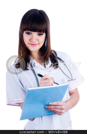 To use this stock image in your creative project, please select the size you need over to the right and click the "Add to Cart" button.
Your downloaded image will come with the Cutcaster watermark removed so don’t worry about the watermark you see on this page. Young Healthcare Worker stock photo, Close-up of a female doctor with stethoscope smiling by Aikon