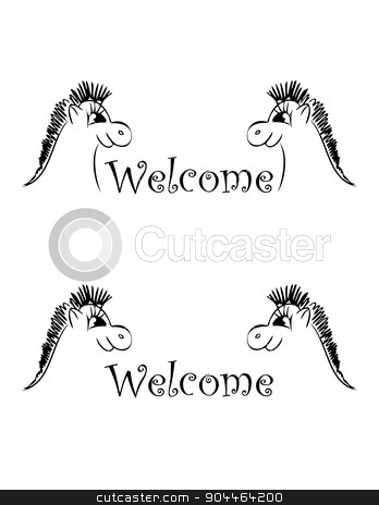 To use this stock image in your creative project, please select the size you need over to the right and click the "Add to Cart" button.
Your downloaded image will come with the Cutcaster watermark removed so don’t worry about the watermark you see on this page. set of banner welcom stock vector clipart, set of banner with two smille horses by Iryna