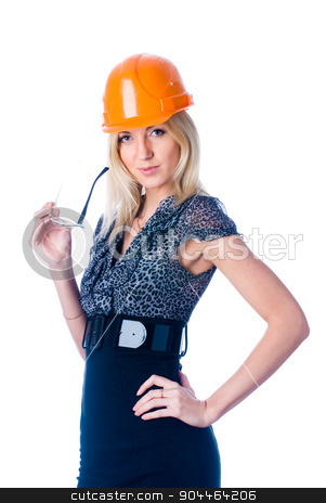 To use this stock image in your creative project, please select the size you need over to the right and click the "Add to Cart" button.
Your downloaded image will come with the Cutcaster watermark removed so don’t worry about the watermark you see on this page. engineer woman in orange helmet stock photo, Engineer woman in orange helmet isolated on white background by Aikon