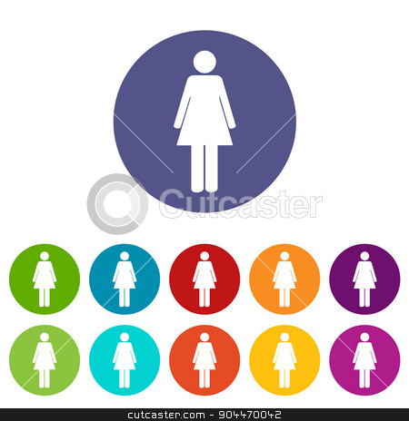 To use this stock image in your creative project, please select the size you need over to the right and click the "Add to Cart" button.
Your downloaded image will come with the Cutcaster watermark removed so don’t worry about the watermark you see on this page. Woman flat icon stock vector clipart, Woman web flat icon in different colors. Vector Illustration by ylivdesign