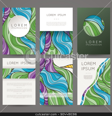 To use this stock image in your creative project, please select the size you need over to the right and click the "Add to Cart" button.
Your downloaded image will come with the Cutcaster watermark removed so don’t worry about the watermark you see on this page. Set of vector design templates. Brochures in random colorful style. Vintage frames and backgrounds. stock vector clipart, Set of vector design templates. Brochures in random colorful style. Vintage frames and backgrounds. by Drekhann