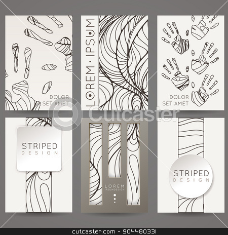To use this stock image in your creative project, please select the size you need over to the right and click the "Add to Cart" button.
Your downloaded image will come with the Cutcaster watermark removed so don’t worry about the watermark you see on this page. Set of vector design templates. Brochures in random colorful style. Vintage frames and backgrounds. Black and White. stock vector clipart, Set of vector design templates. Brochures in random colorful style. Vintage frames and backgrounds. Black and White. by Drekhann