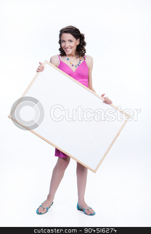 To use this stock image in your creative project, please select the size you need over to the right and click the "Add to Cart" button.
Your downloaded image will come with the Cutcaster watermark removed so don’t worry about the watermark you see on this page. Young Smiling Woman With A Board stock photo, Young smiling woman holding a white board on isolated studio background by Andrey Skat