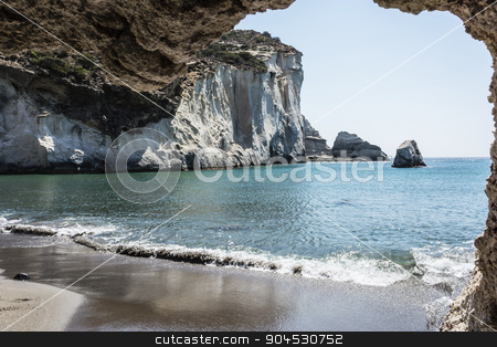To use this stock image in your creative project, please select the size you need over to the right and click the "Add to Cart" button.
Your downloaded image will come with the Cutcaster watermark removed so don’t worry about the watermark you see on this page. Gerontas beach at Milos island, Cyclades, Greece stock photo, Panoramic view of Gerontas beach, Milos island, Cyclades, Greece by ANTONIOS KARVELAS