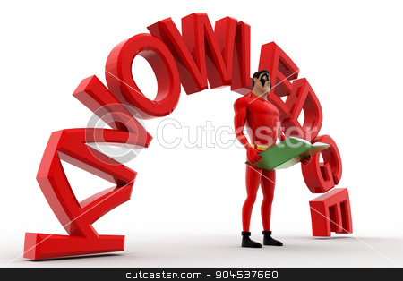 To use this stock image in your creative project, please select the size you need over to the right and click the "Add to Cart" button.
Your downloaded image will come with the Cutcaster watermark removed so don’t worry about the watermark you see on this page. 3d superhero with book in hand and knowledge text concept stock photo, 3d superhero with book in hand and knowledge text concept on white background, side angle view by 3dlabs