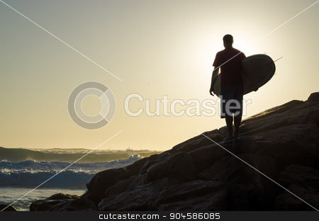 To use this stock image in your creative project, please select the size you need over to the right and click the "Add to Cart" button.
Your downloaded image will come with the Cutcaster watermark removed so don’t worry about the watermark you see on this page. Surfer watching the waves stock photo, A surfer watching the waves at sunset in Portugal. by Homydesign