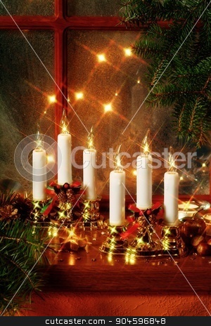 To use this stock image in your creative project, please select the size you need over to the right and click the "Add to Cart" button.
Your downloaded image will come with the Cutcaster watermark removed so don’t worry about the watermark you see on this page. Christmas still life stock photo, Christmas decoration on window sill
by Digifoodstock