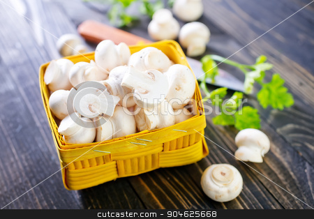 To use this stock image in your creative project, please select the size you need over to the right and click the "Add to Cart" button.
Your downloaded image will come with the Cutcaster watermark removed so don’t worry about the watermark you see on this page. mushroom stock photo, raw mushroom in basket and on a table by tycoon