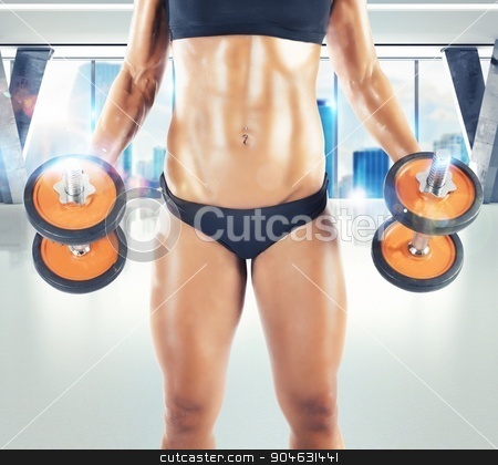 To use this stock image in your creative project, please select the size you need over to the right and click the "Add to Cart" button.
Your downloaded image will come with the Cutcaster watermark removed so don’t worry about the watermark you see on this page. Workout in the gym stock photo, Muscular woman is training in a gym by Federico Caputo