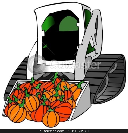 To use this stock image in your creative project, please select the size you need over to the right and click the "Add to Cart" button.
Your downloaded image will come with the Cutcaster watermark removed so don’t worry about the watermark you see on this page. Small tractor load of pumpkins stock photo, Illustration depicting a small construction tractor with a full load of pumpkins in its bucket. by Dennis Cox