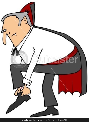 To use this stock image in your creative project, please select the size you need over to the right and click the "Add to Cart" button.
Your downloaded image will come with the Cutcaster watermark removed so don’t worry about the watermark you see on this page. Vampire putting on his shoes stock photo, Illustration depicting a vampire raising a leg to put on a shoe. by Dennis Cox