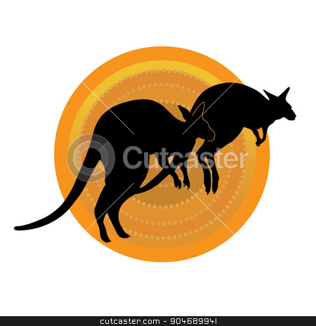 To use this stock image in your creative project, please select the size you need over to the right and click the "Add to Cart" button.
Your downloaded image will come with the Cutcaster watermark removed so don’t worry about the watermark you see on this page. Kangaroos Running stock vector clipart, A silhouette of a pair of kangaroos running against a stylized aboriginal patterned circle by Maria Bell