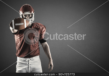 To use this stock image in your creative project, please select the size you need over to the right and click the "Add to Cart" button.
Your downloaded image will come with the Cutcaster watermark removed so don’t worry about the watermark you see on this page. Composite image of portrait of american football player showing football to camera stock photo, Portrait of american football player showing football to camera against green by Wavebreak Media