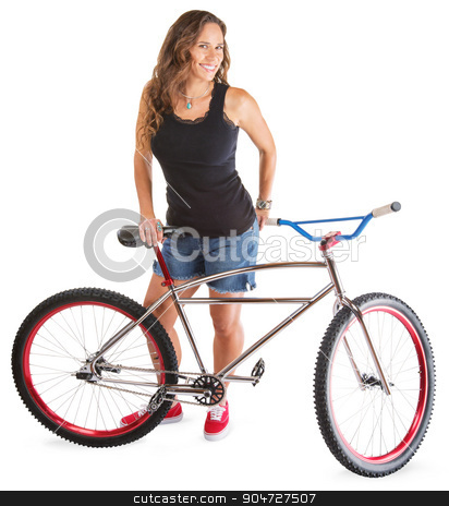 To use this stock image in your creative project, please select the size you need over to the right and click the "Add to Cart" button.
Your downloaded image will come with the Cutcaster watermark removed so don’t worry about the watermark you see on this page. Cute Adult with Mountain Bike stock photo, Cute adult female in shorts with bike by Scott Griessel