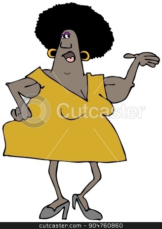 To use this stock image in your creative project, please select the size you need over to the right and click the "Add to Cart" button.
Your downloaded image will come with the Cutcaster watermark removed so don’t worry about the watermark you see on this page. Black woman gesturing stock photo, Illustration depicting a black woman with an Afro gesturing to her left. by Dennis Cox