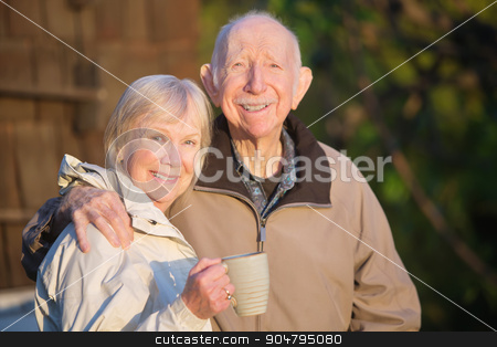 To use this stock image in your creative project, please select the size you need over to the right and click the "Add to Cart" button.
Your downloaded image will come with the Cutcaster watermark removed so don’t worry about the watermark you see on this page. Confident Senior Couple stock photo, Confident white senior citizen couple outdoors with coffee by Scott Griessel