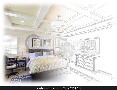 To use this stock image in your creative project, please select the size you need over to the right and click the "Add to Cart" button.
Your downloaded image will come with the Cutcaster watermark removed so don’t worry about the watermark you see on this page. Custom Bedroom Drawing Gradation Into Photograph. stock photo, Beautiful Custom Bedroom Drawing Gradation Into Photograph. by Andy Dean