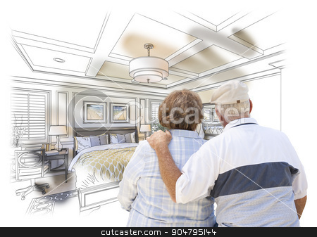 To use this stock image in your creative project, please select the size you need over to the right and click the "Add to Cart" button.
Your downloaded image will come with the Cutcaster watermark removed so don’t worry about the watermark you see on this page. Senior Couple Looking Over Custom Bedroom Design Drawing Photo C stock photo, Curious Senior Couple Looking Over Custom Bedroom Design Drawing Photo Combination. by Andy Dean
