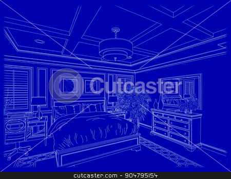 To use this stock image in your creative project, please select the size you need over to the right and click the "Add to Cart" button.
Your downloaded image will come with the Cutcaster watermark removed so don’t worry about the watermark you see on this page. White Custom Bedroom Design Drawing on Blue stock photo, Beautiful Custom Bedroom Design Drawing in White On Blue Background. by Andy Dean