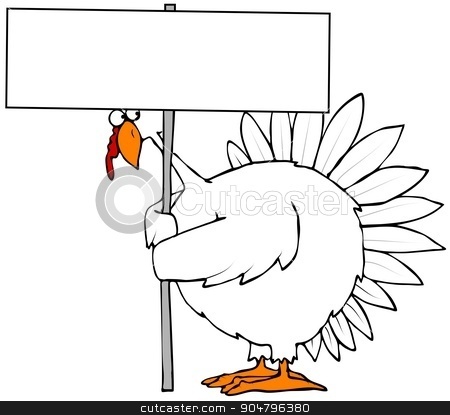 To use this stock image in your creative project, please select the size you need over to the right and click the "Add to Cart" button.
Your downloaded image will come with the Cutcaster watermark removed so don’t worry about the watermark you see on this page. Turkey holding a blank sign stock photo, Illustration depicting a white turkey peering from under a blank sign that it's holding. by Dennis Cox