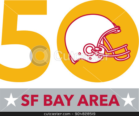To use this stock image in your creative project, please select the size you need over to the right and click the "Add to Cart" button.
Your downloaded image will come with the Cutcaster watermark removed so don’t worry about the watermark you see on this page. 50 Pro Football Championship SF Bay Area stock vector clipart, Illustration showing number 50 with American football helmet with words SF Bay Area or San Francisco Bay area for the pro football championship. by patrimonio