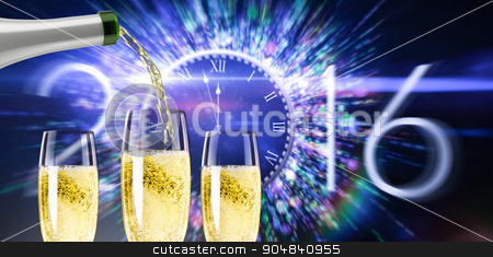 To use this stock image in your creative project, please select the size you need over to the right and click the "Add to Cart" button.
Your downloaded image will come with the Cutcaster watermark removed so don’t worry about the watermark you see on this page. Composite image of champagne pouring stock photo, Champagne pouring against new year countdown graphic by Wavebreak Media