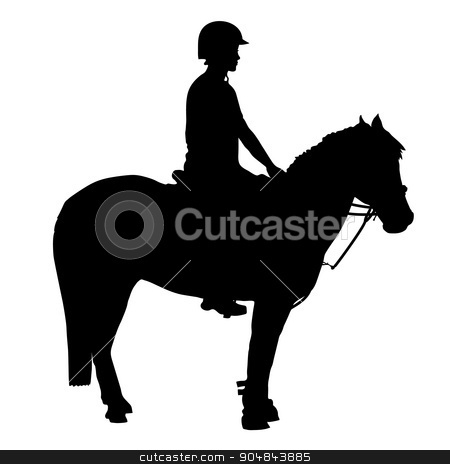 To use this stock image in your creative project, please select the size you need over to the right and click the "Add to Cart" button.
Your downloaded image will come with the Cutcaster watermark removed so don’t worry about the watermark you see on this page. Mounted Games Pony stock vector clipart, A black silhouette of a pony and rider that participate in mounted games and other equestrian sports by Maria Bell