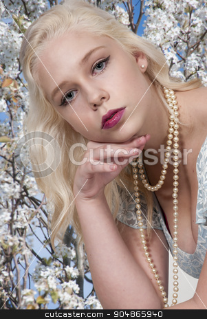 To use this stock image in your creative project, please select the size you need over to the right and click the "Add to Cart" button.
Your downloaded image will come with the Cutcaster watermark removed so don’t worry about the watermark you see on this page. Beautiful Woman stock photo, Beautiful young sexy woman in a dress by Robert Byron