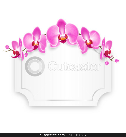 To use this stock image in your creative project, please select the size you need over to the right and click the "Add to Cart" button.
Your downloaded image will come with the Cutcaster watermark removed so don’t worry about the watermark you see on this page. Pink Orchid Flowers with Celebration Frame Isolated on White stock vector clipart, Pink Orchid Flowers with Celebration Frame Isolated on White Background by Makkuro_GL