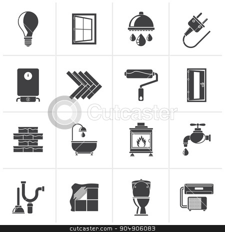 To use this stock image in your creative project, please select the size you need over to the right and click the "Add to Cart" button.
Your downloaded image will come with the Cutcaster watermark removed so don’t worry about the watermark you see on this page. Black Construction and home renovation icons stock vector clipart, Black Construction and home renovation icons - vector icon set by Stoyan Haytov