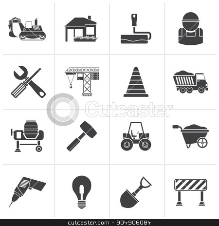 To use this stock image in your creative project, please select the size you need over to the right and click the "Add to Cart" button.
Your downloaded image will come with the Cutcaster watermark removed so don’t worry about the watermark you see on this page. Black Building and construction icons stock vector clipart, Black Building and construction icons - vector icon set by Stoyan Haytov