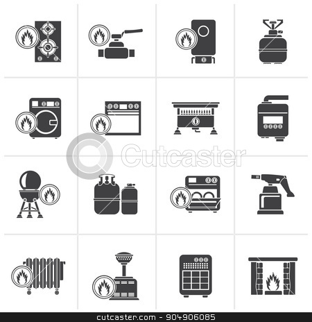 To use this stock image in your creative project, please select the size you need over to the right and click the "Add to Cart" button.
Your downloaded image will come with the Cutcaster watermark removed so don’t worry about the watermark you see on this page. Black Household Gas Appliances icons stock vector clipart, Black Household Gas Appliances icons - vector icon set by Stoyan Haytov