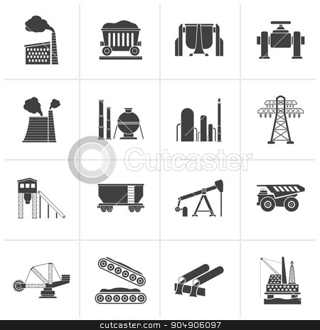 To use this stock image in your creative project, please select the size you need over to the right and click the "Add to Cart" button.
Your downloaded image will come with the Cutcaster watermark removed so don’t worry about the watermark you see on this page. Black Heavy industry icons stock vector clipart, Black Heavy industry icons - vector icon set by Stoyan Haytov
