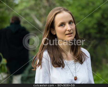 To use this stock image in your creative project, please select the size you need over to the right and click the "Add to Cart" button.
Your downloaded image will come with the Cutcaster watermark removed so don’t worry about the watermark you see on this page. Portrait of gorgeous brunette woman with long rusty sword stock photo, Portrait of gorgeous brunette woman with long rusty sword by Vassiliy Kochetkov